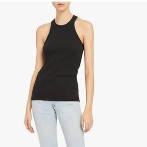 Theory Black Women's Racerback Ribbed Tank Top _NWT